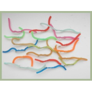 18 Barbless Unweighted Squirmy Worms, Mixed Colours