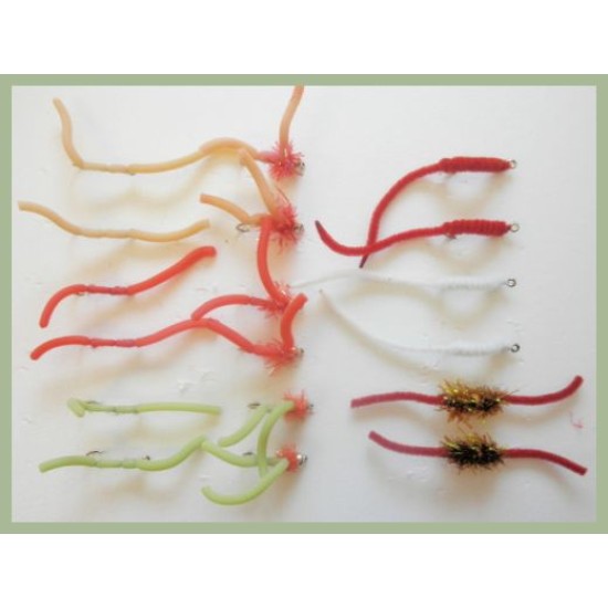 squiggly worm squirmy fishing fly-Troutflies UK