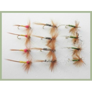 12 Dry Flies - Jingler, Kites Imperial, Tups