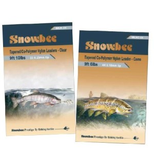 Snowbee Co-Polymer Nylon TAPERED LEADER - Clear or Camo 