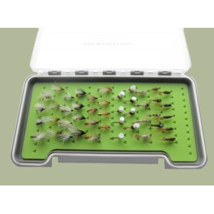 45 Mixed Flies in a Troutflies -  LARGE Silicone Insert Boxx