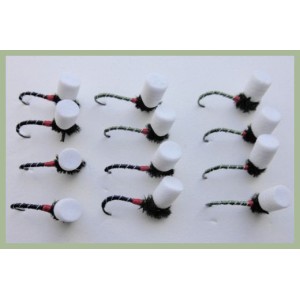 12 Barbless Suspender Buzzer - Black and Olive