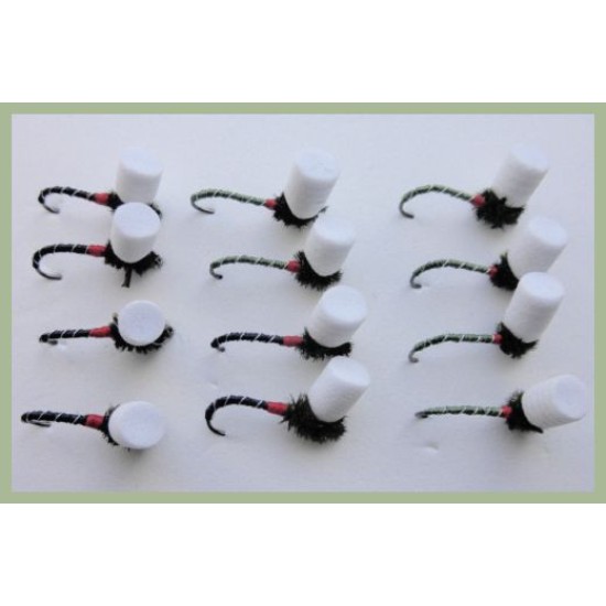 12 Barbless Suspender Buzzer - Black and Olive