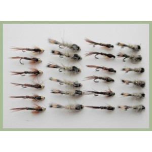 24 Goldhead and Weighted Hares Ear and Pheasant Tail Nymph