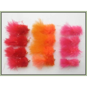 12 Goldhead Hot Blobs - Orange, Pink & Red