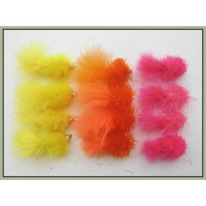12 Goldhead Hot Blobs - Orange Pink & Yellow