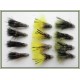 12 Marabou Muddler - Black,Olive & Yellow