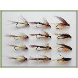 12 Wet Flies - Dunkeld, Pheasant Tail & Tups