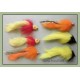6 Mixed Pike Flies - Mad Mullet, Yellow/Black Bunny, Pumpkin