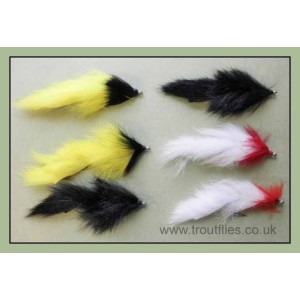 6 Mixed Pike Flies - Bunnys and Zonkers