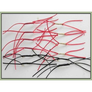 12 Barbless Apps Bloodworm - Black, Red, Red/Gold