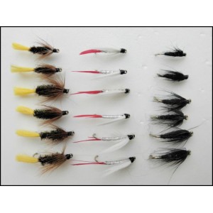 18 Grayling Flies, Wets - Miller, Treacle, Black Spider