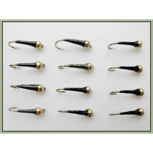 12 Barbless Goldhead Buzzer - SBK Olive and Black