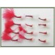 12 Goldhead Buzzer - Glass Epoxy Red and Red Marabou