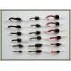 18 Standard Thorax Buzzers Black, Olive and Red