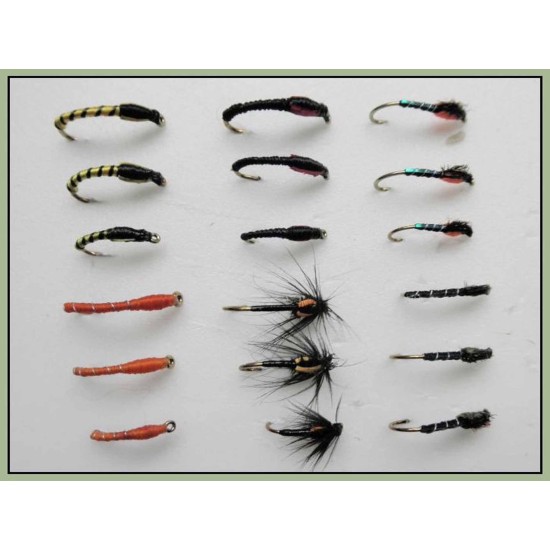 Buzzer fishing flies, mixed pack, for fly fishing Troutflies UK