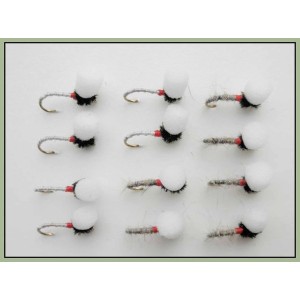 12 Barbless Suspender Buzzer - Hares Ear and White