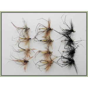 12 Daddy Long Legs - GH & unweighted, Black & Natural 