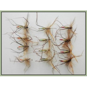 12 Coloured Tip Daddy Long Legs - orange, lime & red