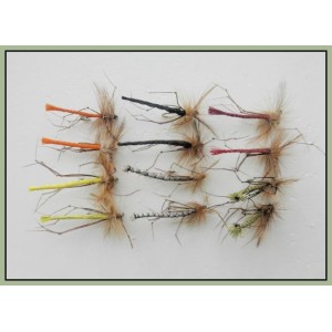 12 Mixed Coloured Unweighted Detached Daddy Long Legs