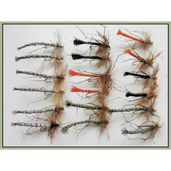 Angelfliegen Daddy Longlegs Größe 8 - 12er Pack Forellenfliegen