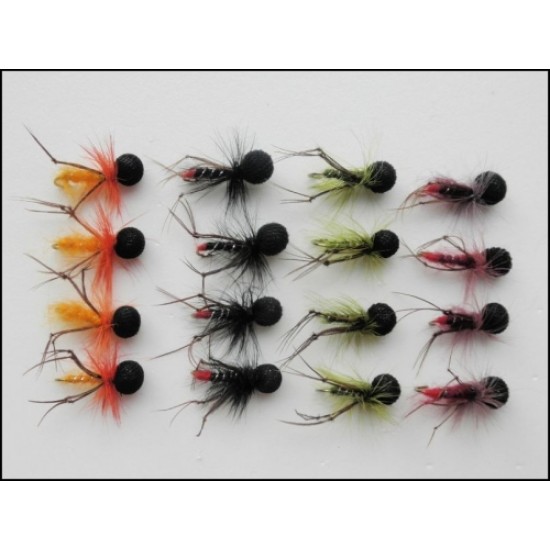 16 Coloured Booby Hopper - Claret, Black, Olive, Orange