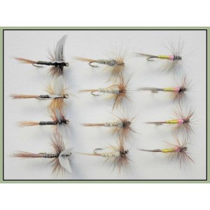 12 Dry Flies -Tupps, Kites Imp, Ginger Quill