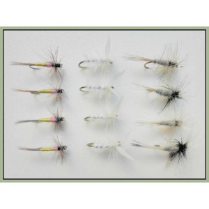 12 Dry Flies - Duster, Moth & Tupps