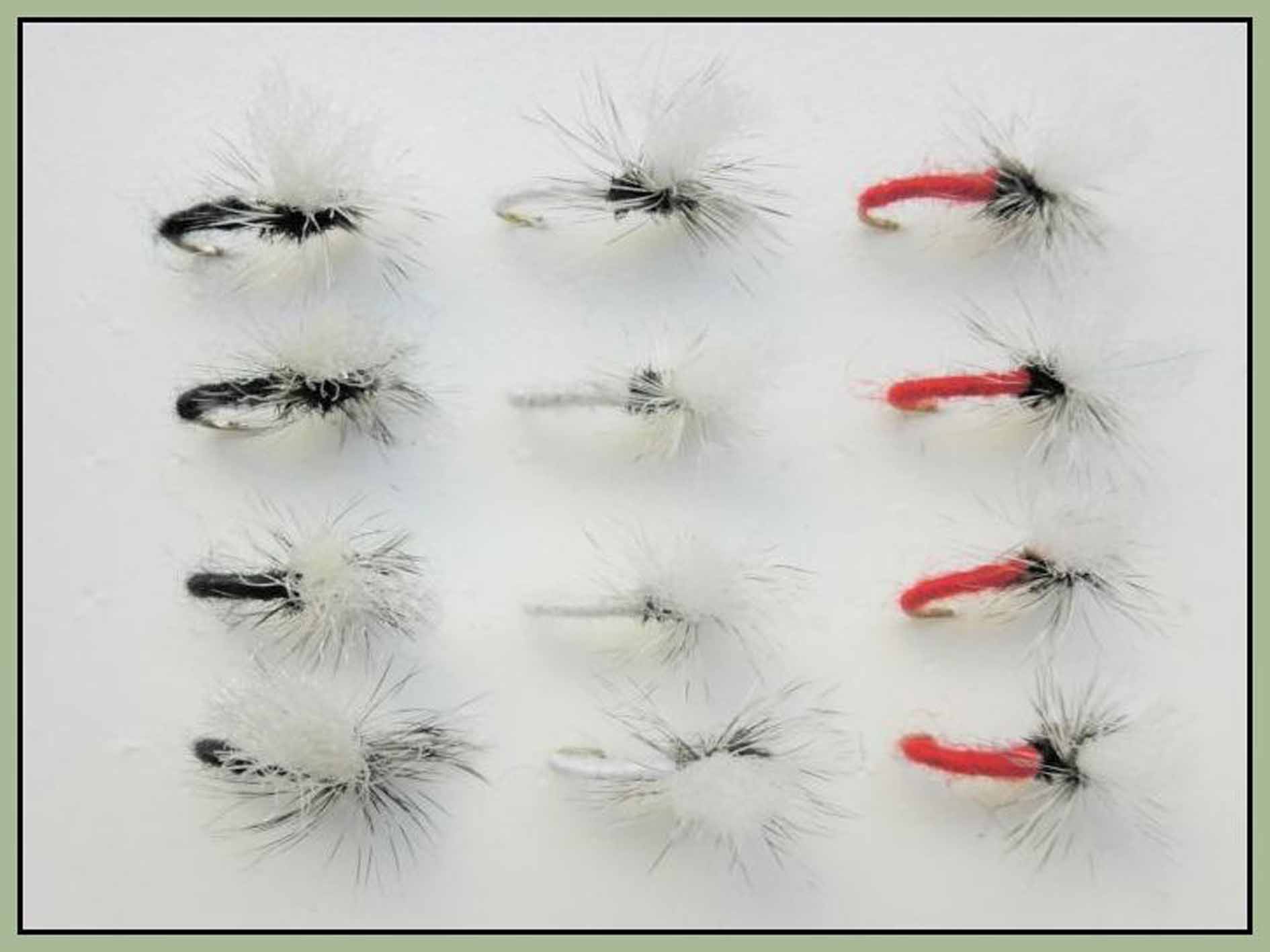 BARBLESS Dry flies, 6 x Olive Klinkhammers, Emergers, Size Choice Trout Flies | UK