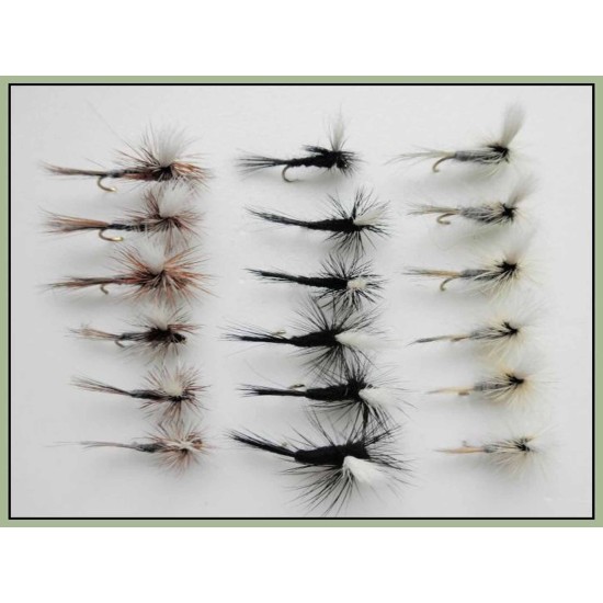 18 Parachute Dry Flies - Duster, Adams & Gnat 