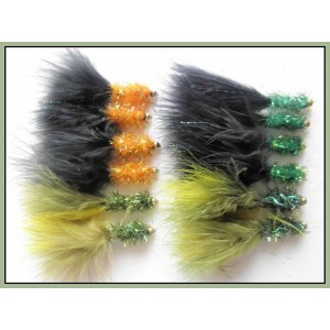 12 Goldhead Fritz ,Green/Black, Orange/Black & Olive