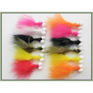 12 Booby Trout Flies - Mixed Colours