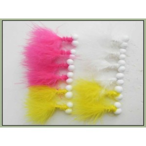 12 Booby Trout Flies Yellow,Pink and White