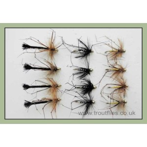 12 Goldhead Daddy long legs, Black and Natural (+black detached)