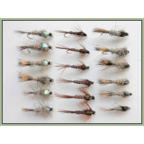 18 Hares Ear & Flash and Standard Pheasant Tail Nymph