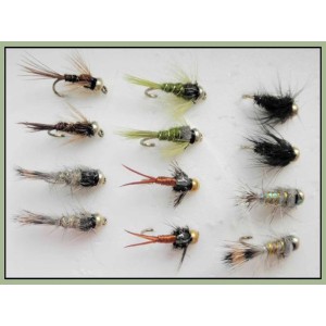 12 Barbless Goldhead Nymph - Mixed Pack