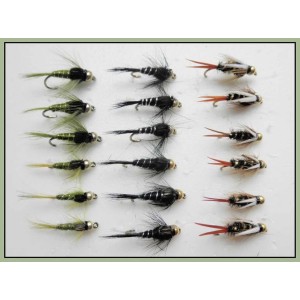 18 Goldhead Nymph  Flies - Prince,Olives,Black and Silver