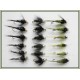 18 Goldhead Nymph  Flies - Black & Peacock ,Olives, black & Silver