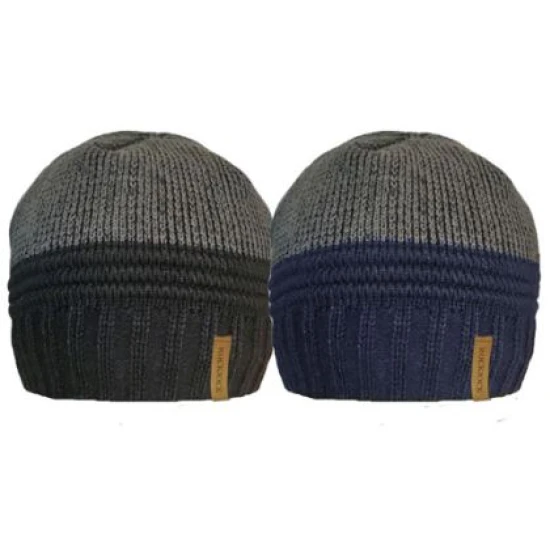 Mens Thermal 2 tone Beanie Hat 