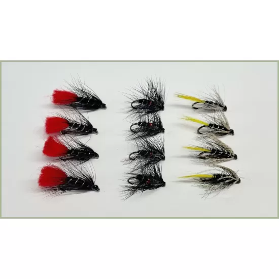 12 BARBLESS Wet Flies - Zulu, Bibio & Kate McLaren