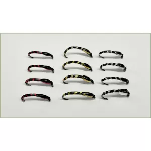 12 BARBLESS Crisp Packet Buzzer - Gold, Red & Silver