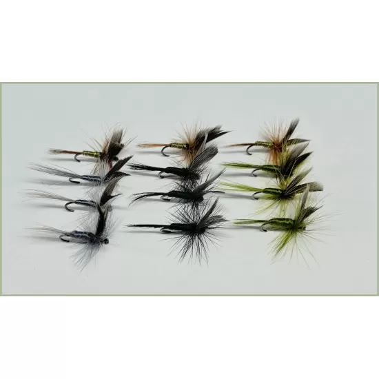 12 Barbless Dry Flies - 4 Variations