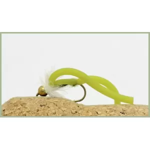 Goldhead Squirmy Olive Worm White Collar