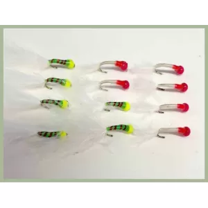 12 Epoxy Marabou Hotheads  - Pink and Sick