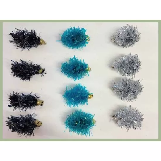 12  Goldhead Egg Fritz, Black, Silver, Teal