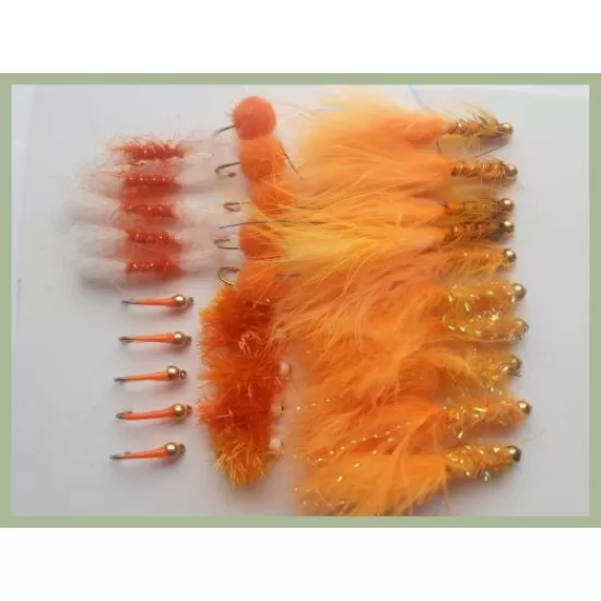 30 Mixed Orange Flies 