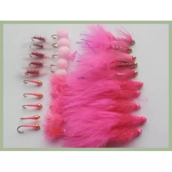 30 Mixed Pink Flies 