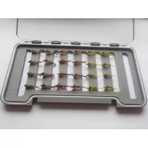 24 BARBLESS Goldhead Hares Ear, Pheasant Tail and Olive  - Boxed Set