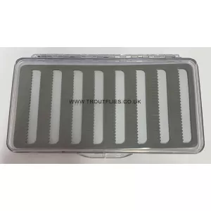 Slimline Fly Box - Slot Foam  - Clear lid box 