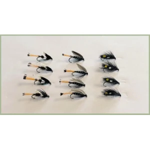 12 Barbless Wet Flies - Blae and Black, Prince Charming, Rev. Mother